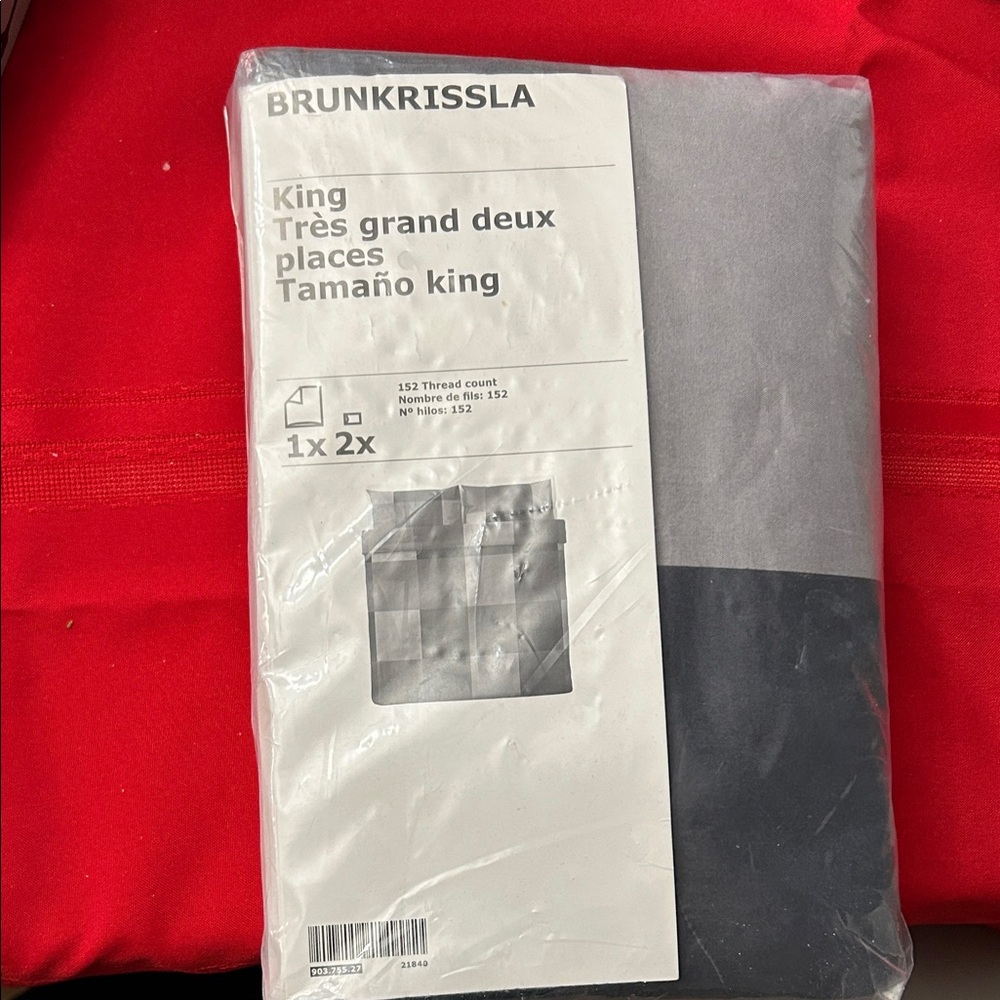 IKEA BRUNKRISSLA King Duvet Cover - Gray